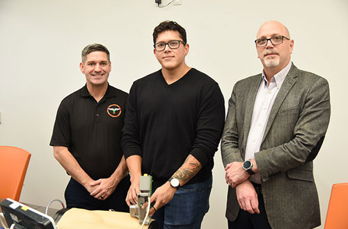 Lt. Col. Brian Kirkwood, Carlos Bedolla, and Dr. Jose Salinas